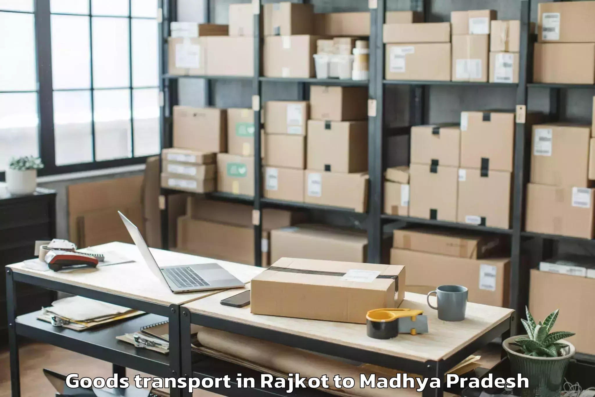 Book Rajkot to Ghugri Goods Transport Online